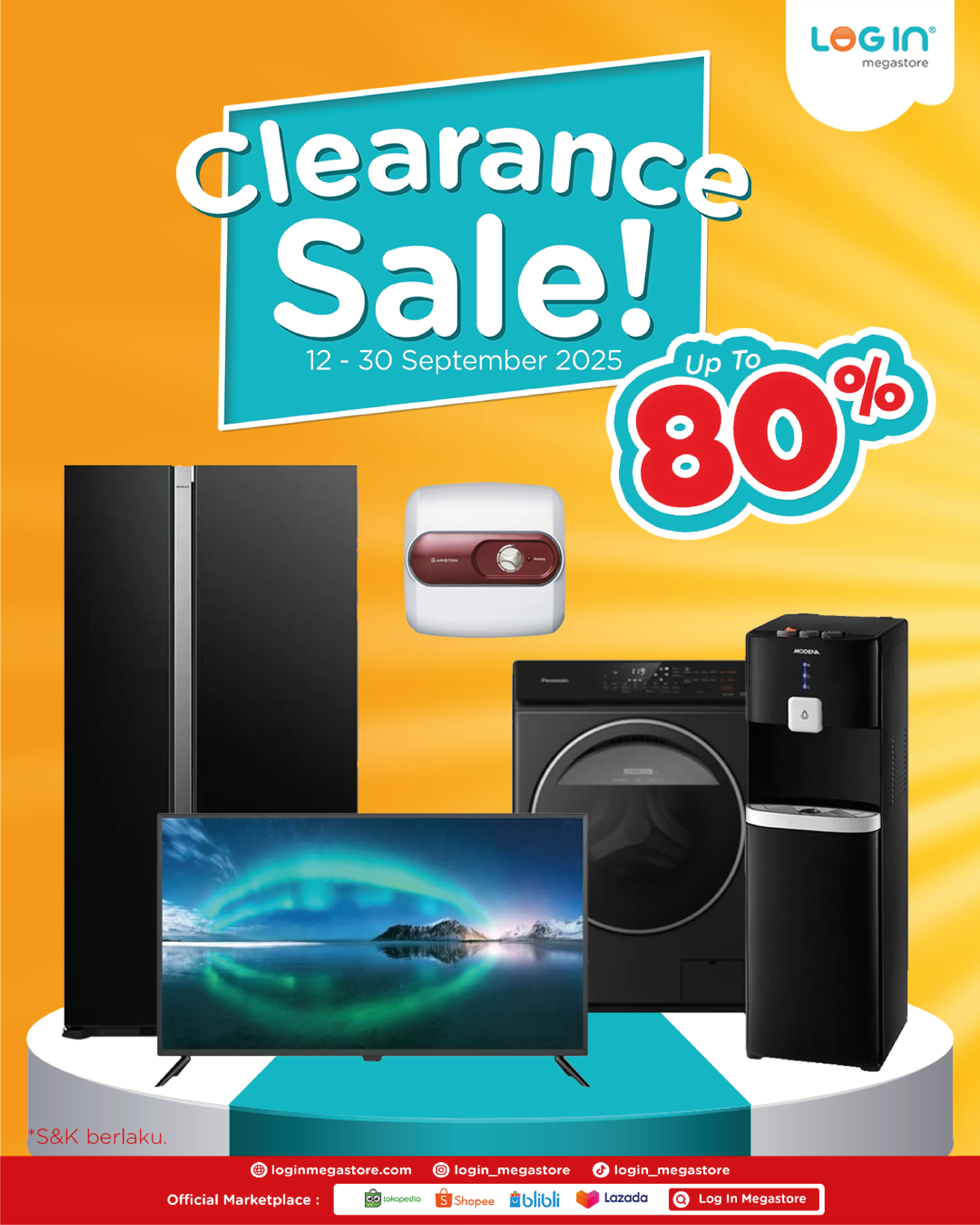 Banner Clearance Sale Sept 25 - Login Megastore
